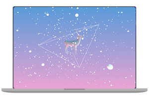 html5 + Three.js 3D风雪封印在棱镜中的梅花鹿动态特效代码